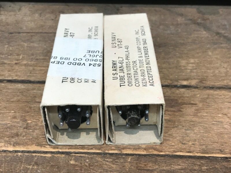 6L7 VT87 Ken-Rad, one pair, true NOS/NIB, milspec, sealed boxes from 1940ies