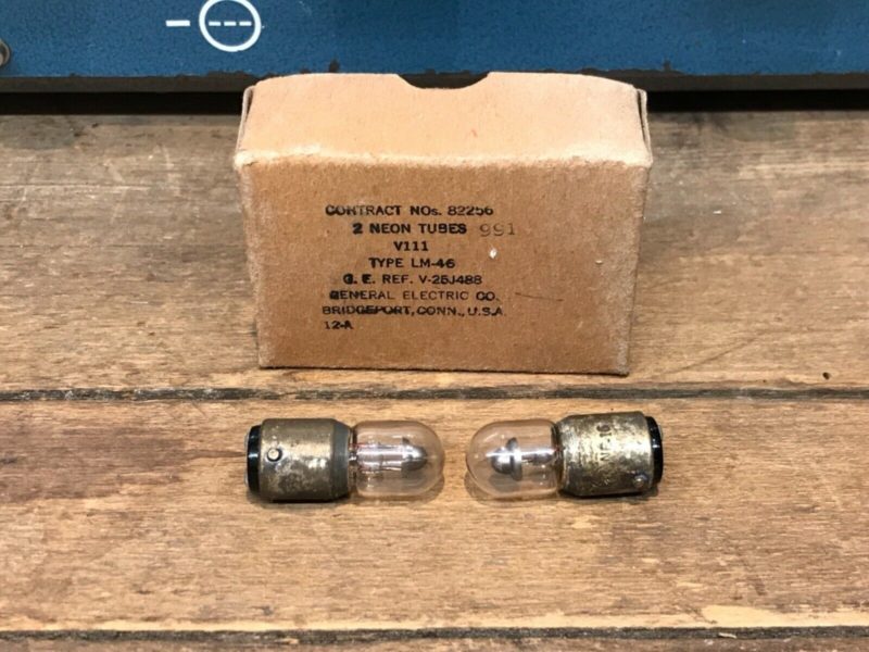991 NE16 LM-46 V111 one pair (2) neon voltage regulator bulbs, NOS/NIB
