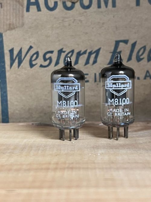 M8100 Mullard EF95 6AK5 5654 NOS, milspec, black plates, one matched pair (2)