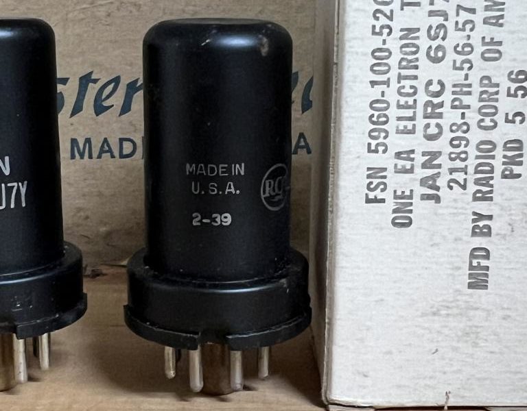 6SJ7Y RCA NOS/NIB, milspec tubes from the 1950ies, one pair (2)