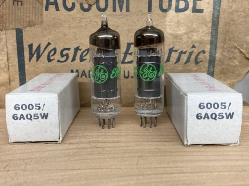 6005 6AQ5 EL90 General Electric NOS/NIB, black plates, one pair (2) - Image 3