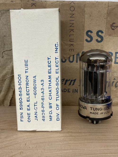 6080WA Tung-Sol/Chatham vintage milspec production, true NOS, 6AS7G sub