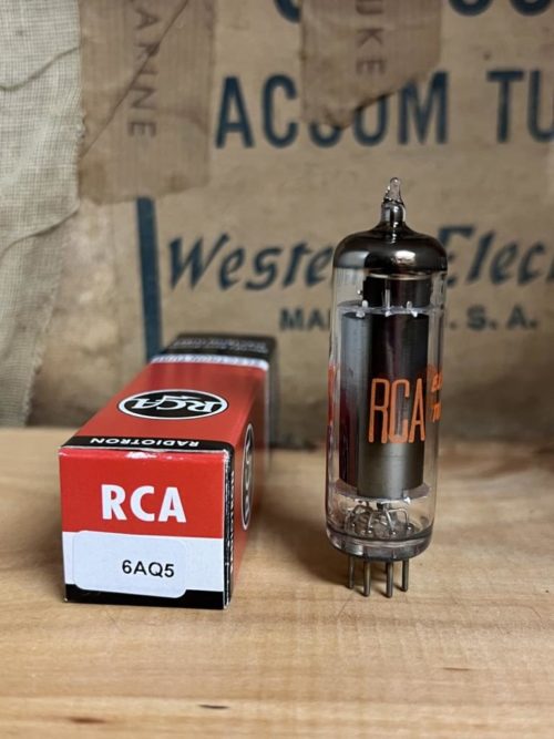 6AQ5/6005/EL90 RCA, NOS, black plate, round getter - Image 2
