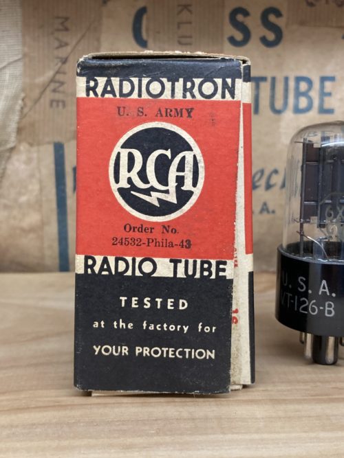 6X5GT EZ35 VT126B RCA, NOS, black plates, D-getter, silver print, milspec - Image 6