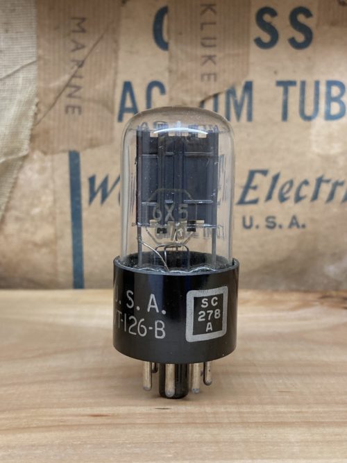 6X5GT EZ35 VT126B RCA, NOS, black plates, D-getter, silver print, milspec - Image 3