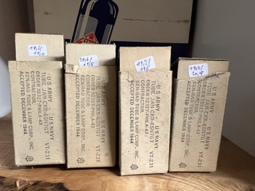 6SN7GT VT231 Ken-Rad, clear glass, black plates, NOS/NIB from 1944 - Image 2