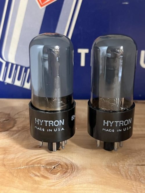 6V6GT Hytron grey glass, black base, one pair