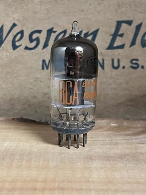 ECC81 12AT7  RCA black plates, square getter, 1950ies