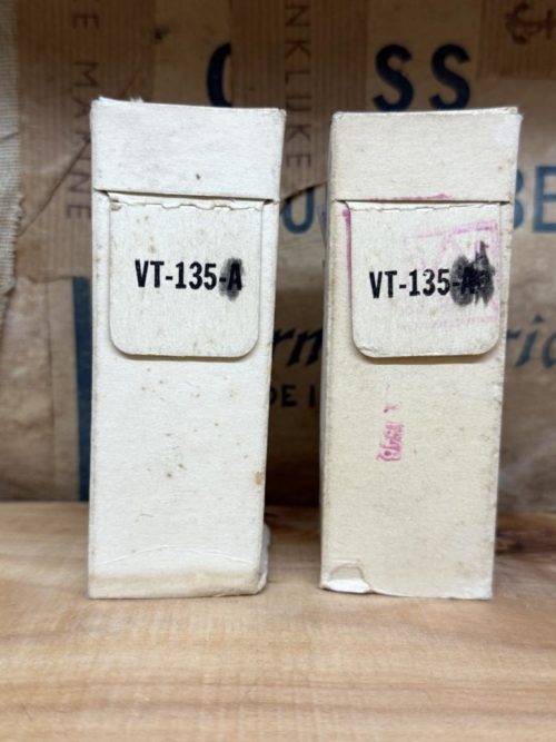 12J5GT VT135 National Union, triple mica, black plate, NOS/NIB, one pair (2) - Image 3