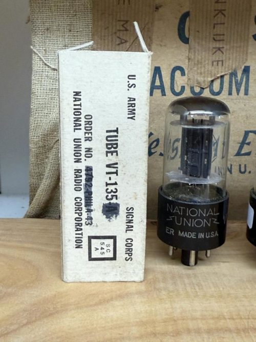 12J5GT VT135 National Union, triple mica, black plate, NOS/NIB, single piece
