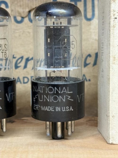 12J5GT VT135 National Union, triple mica, black plate, NOS/NIB, one pair (2) - Image 4