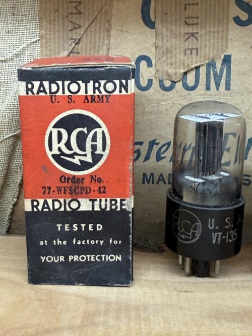 12J5GT VT135 RCA for Western Electric, black plate, NOS/NIB, one pair (2) - Image 4