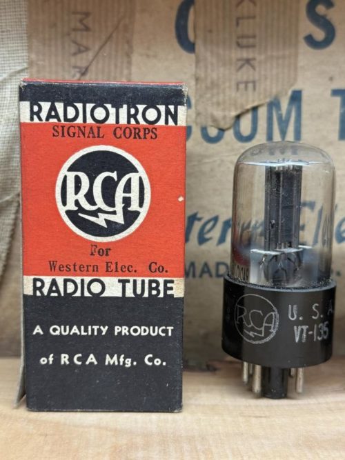 12J5GT VT135 RCA for Western Electric, black plate, NOS/NIB, one pair (2) - Image 2