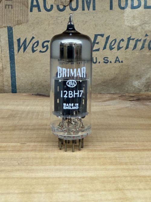 12BH7A Brimar, NOS, short black ladder plate, round getter